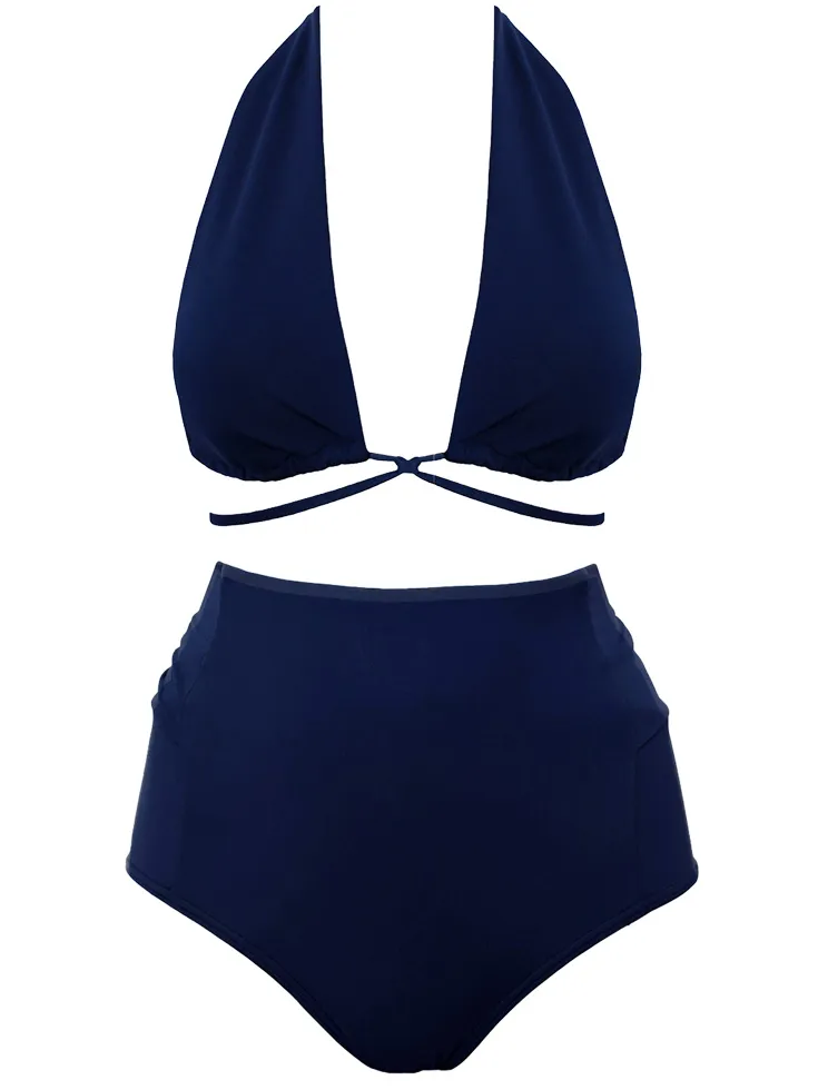 Anekdot dames vegan Bikiniset Versatile Bow Back Marineblauw, foto 2