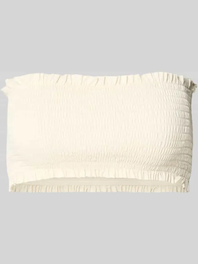 NEO NOIR Slim fit bikinitop met smokdetail model 'Skin Lobster' Offwhite