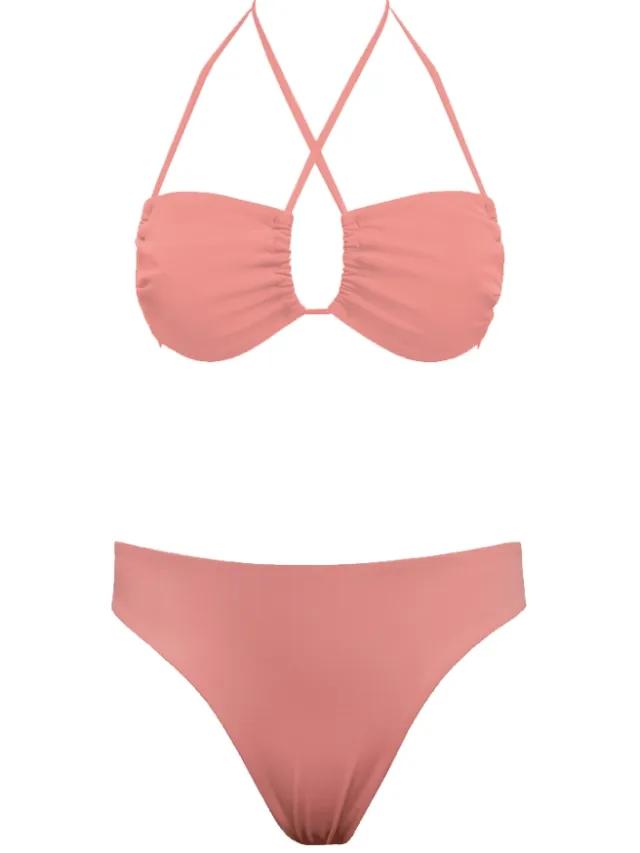 Anekdot dames vegan Bikini Low Versatile Skyline Slim Roze Lichtroze
