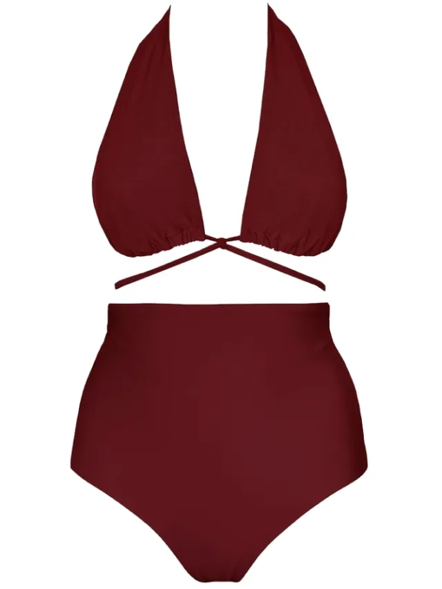Anekdot dames vegan Bikini Set Versatile Core High Merlot Rood Donkerrood