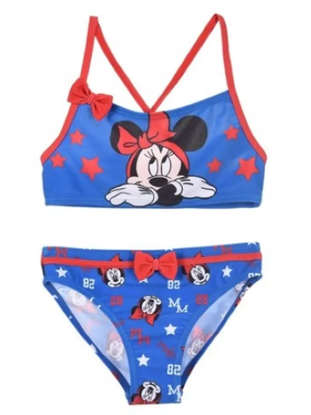 Minnie Mouse Bikini - Blauw met rood - Badpak 2-delig