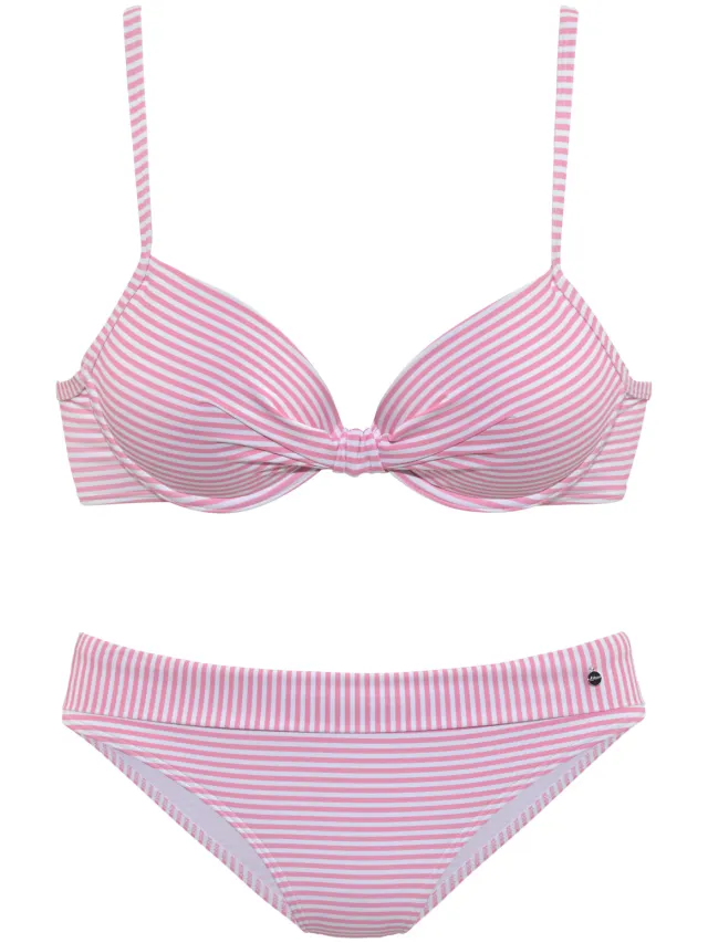 beugelbikini roze wit roze/wit