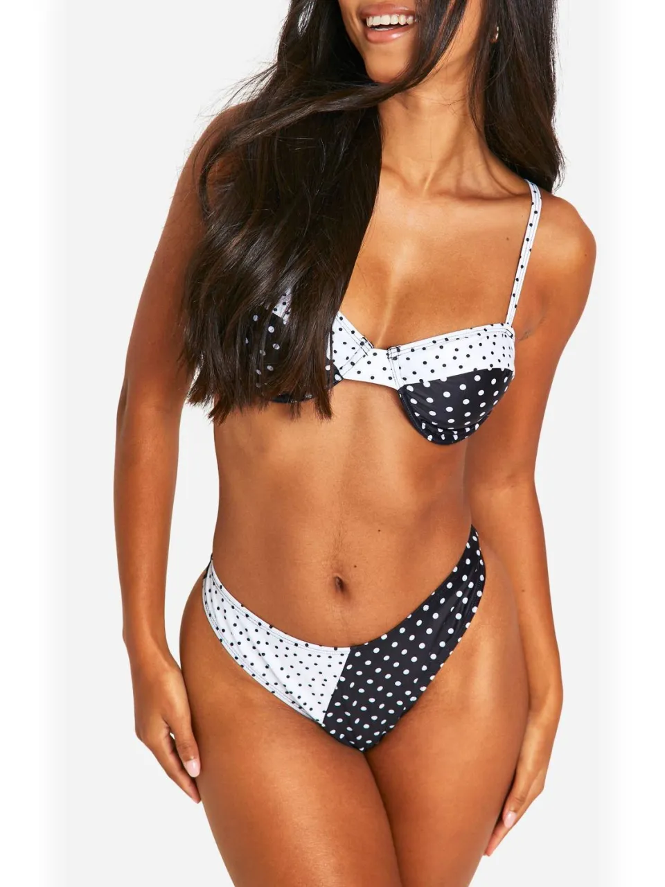 boohoo Dames Polkadot Hipster Bikini Slip zwart, foto 3