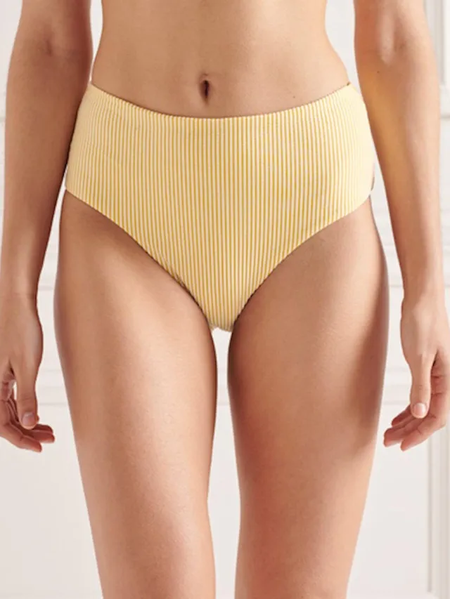 Superdry Hoge Taille Slip Bikinibroekje Geel XS Vrouw Pigment Yellow