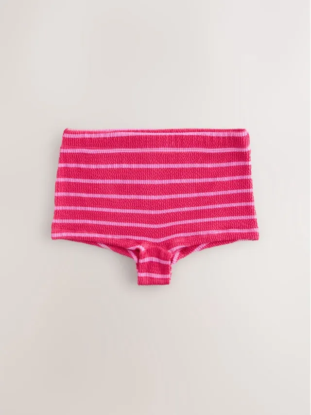 Next Dames - Bikini-zwemshort - Roze Pink/Red Stripe Crinkle