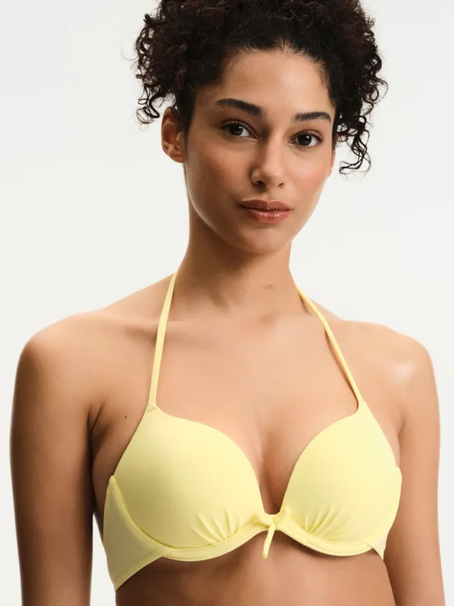 Penti Gevoerde Halter Ondersteunende Bikini Top Geel