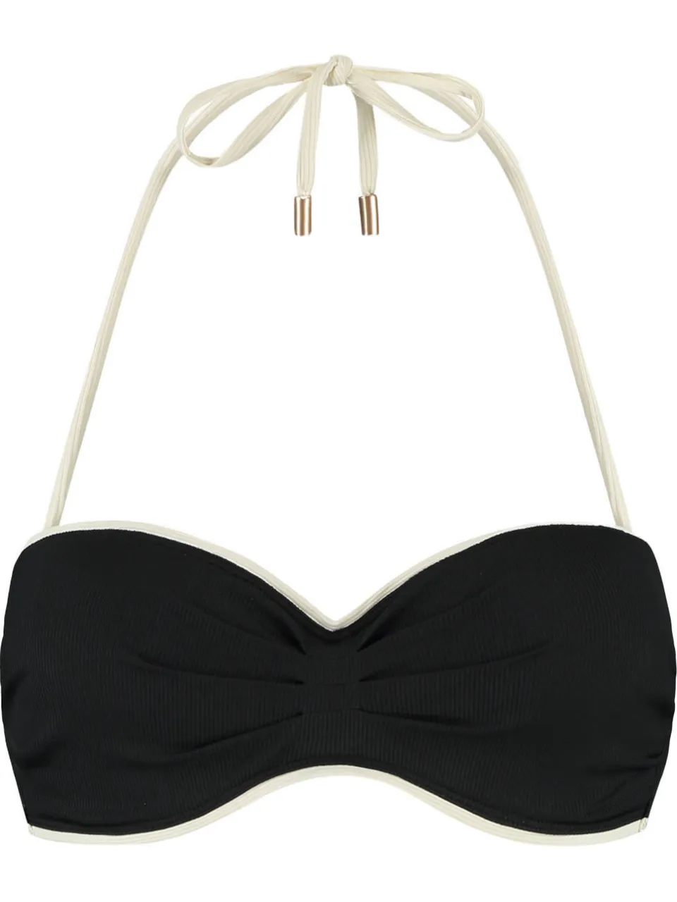 Beachlife voorgevormde strapless bandeau bikinitop zwart/ecru, foto 2