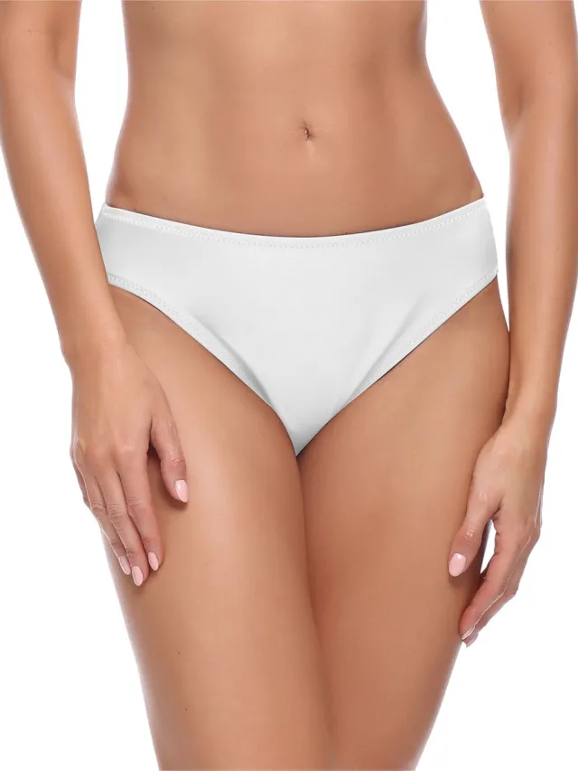 Merry Style Bellivalini MS-VO-1-Bottom Dames Zwembroek - Zwemshorts - Bikinibroekje - Elastische tailleband - Polyamide & Elastaan - Wit (0016) - 42