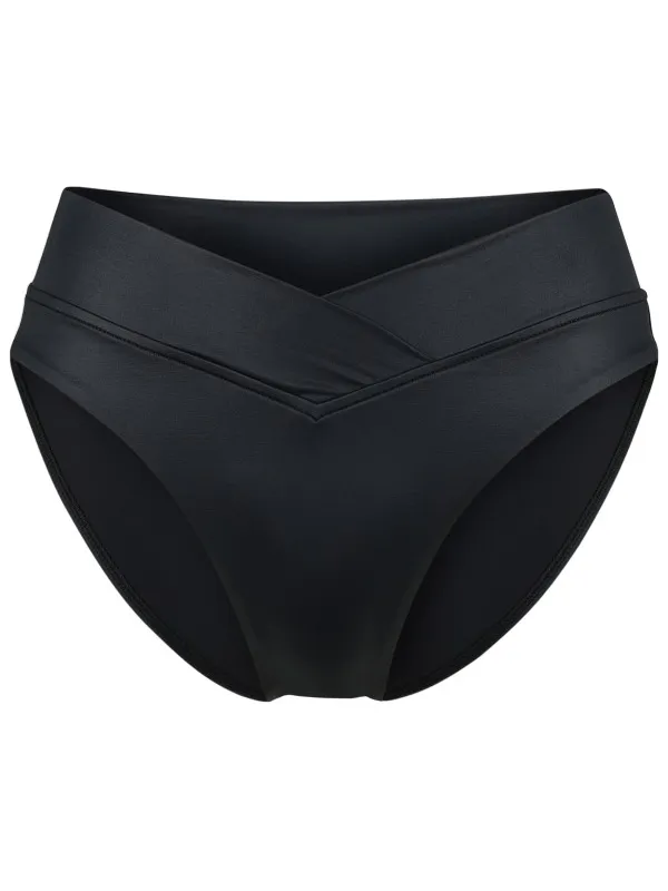 Seafolly Women's Soleil V Front High Cut Pant - Bikinibroekje, zwart