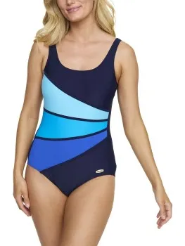 Damella Laura chloorbestendig badpak blauw Blauw,Versch.kleure/Patroon,Zwart,Roze