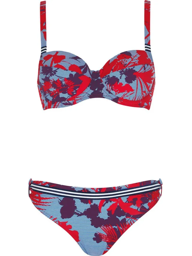 Sunflair Dames bikini set Basic nachtblauw/rood