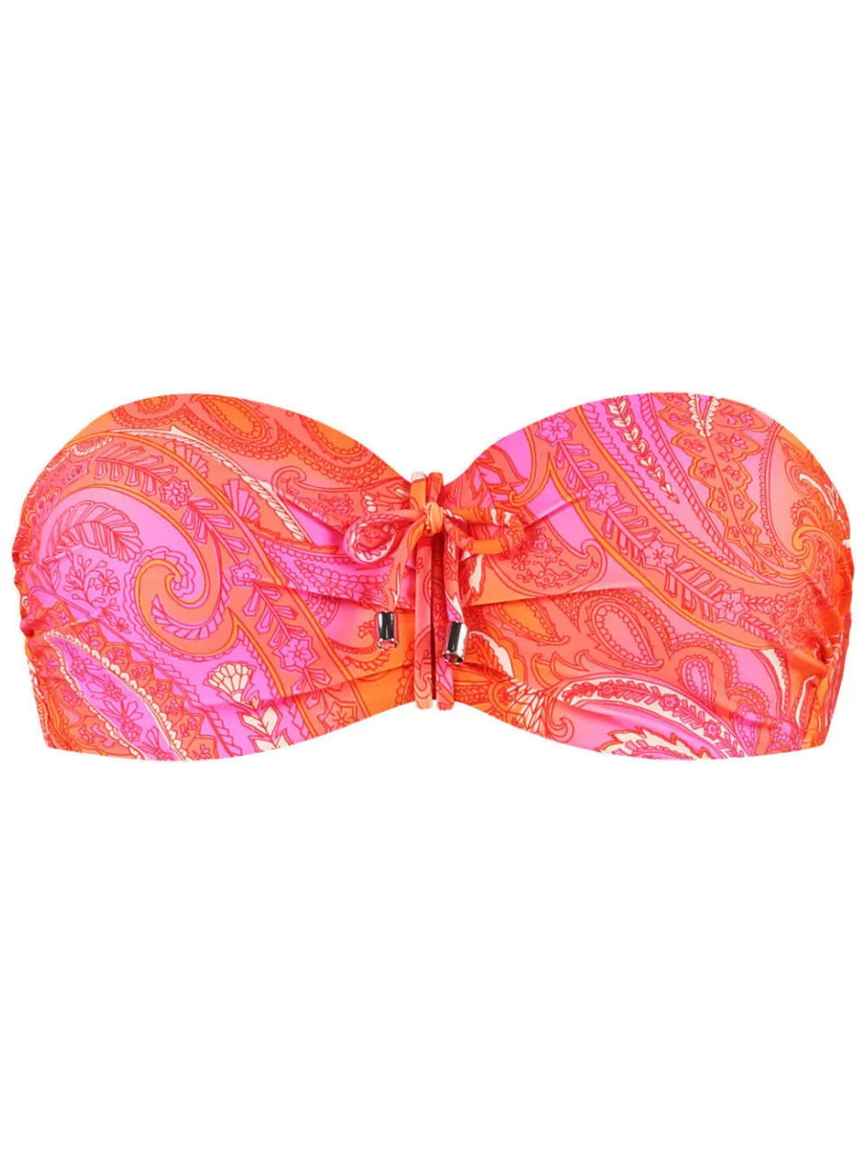 Cyell voorgevormde bandeau bikinitop roze/oranje, foto 4