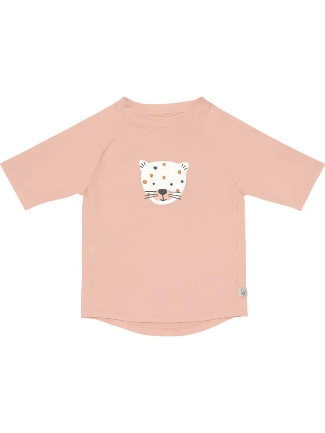 Lässig Splash & Fun Zwemshirt Rashguard Korte Mouw Leopard pink, 19-24 maanden