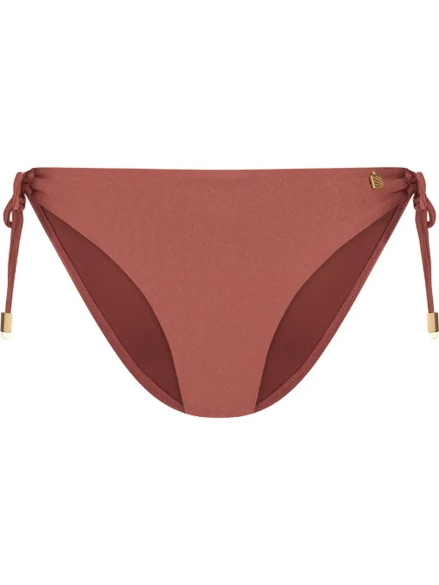 Beachlife Chocolate Shine strik bikinibroekje roze, bruin
