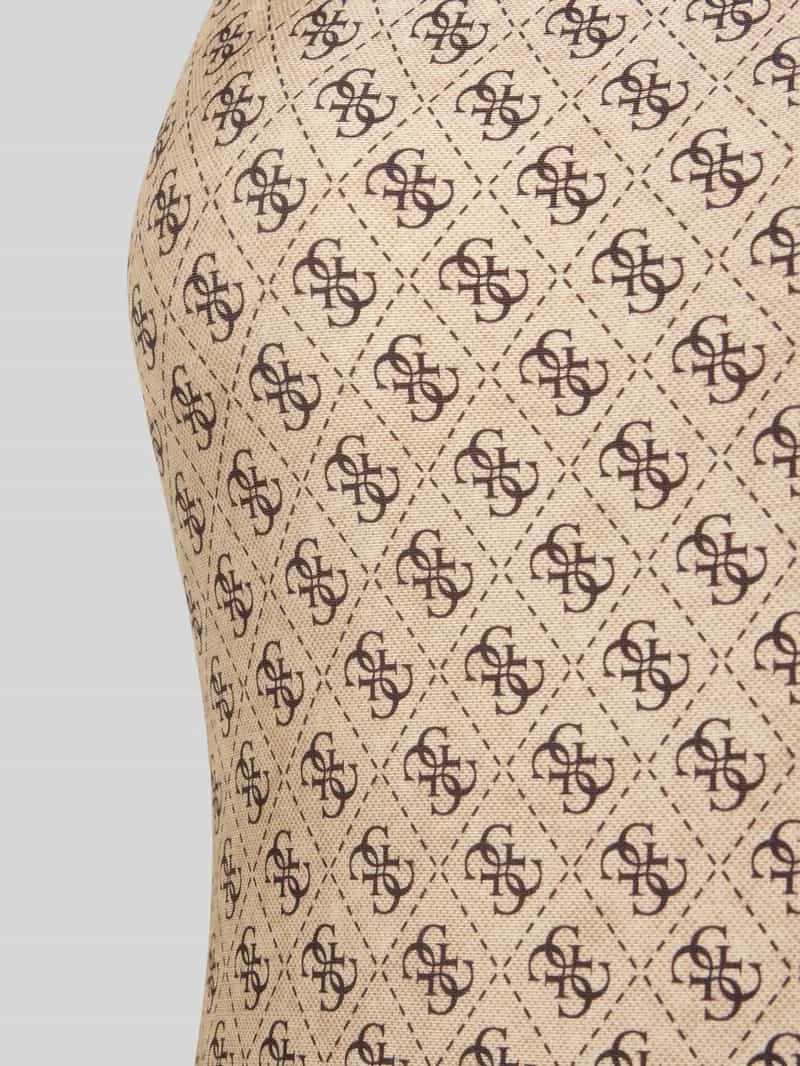 Guess slim fit badpak met all-over logoprint Beige
