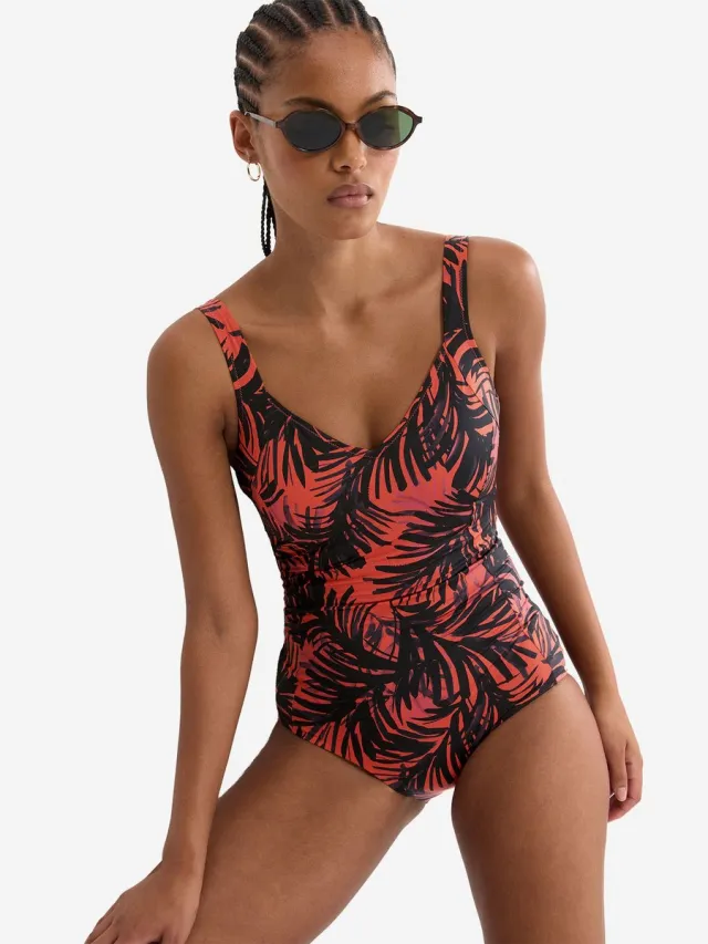 Triumph Badeanzug Red Label Summer Palm BROWN - DARK COMBINATION