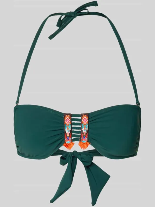 banana moon Bikinitop met stitching model 'Zino' Groen