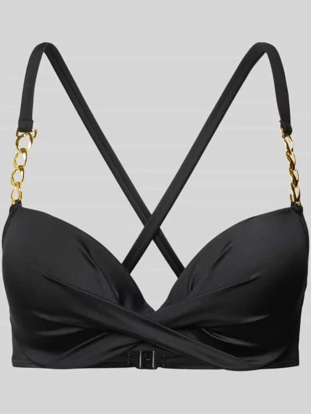 Dorina Bikinitop met knoopdetail, model 'FILAO' Zwart