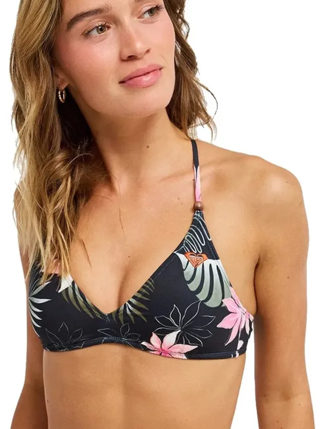 Roxy Paradise Fleur Athletic Triangle Bikinitop Zwart XS Vrouw Anthracite Paradise Fleur Swim