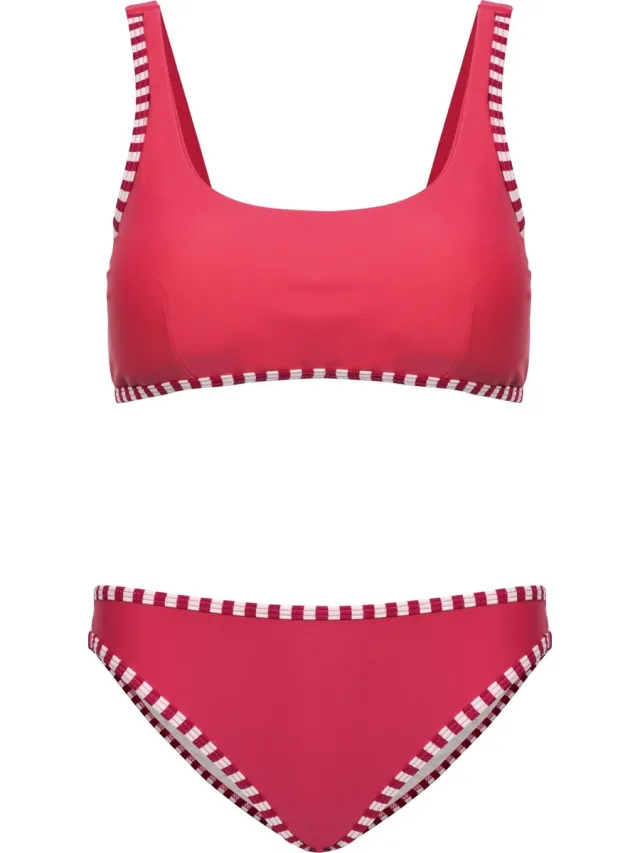La V Bikini classic style - Rood strepen 164-170
