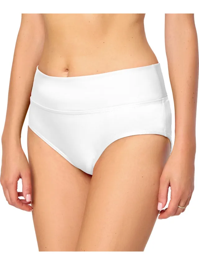 Bellivalini Dames Zwembroek - Bikinibroekje - Elastische tailleband - Polyamide & Elastaan – Zwart – 3XL - BLV-VR-Brief-5 Wit