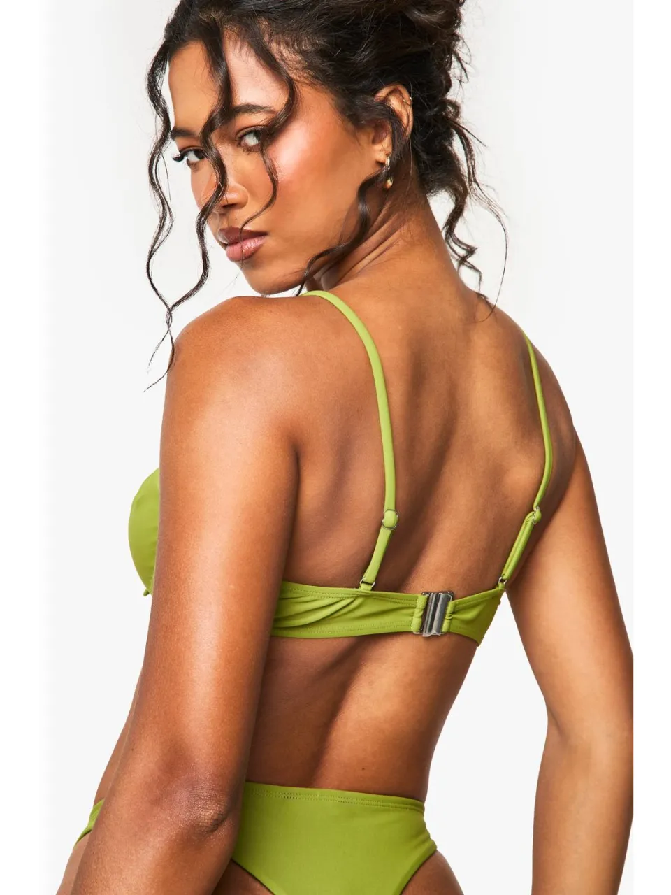boohoo Dames Swimwear Essentials Bikini Top met beugels olijf, foto 2