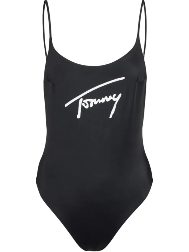 Tommy Hilfiger Dames/Dames logo-eendelig badpak (Zwart)