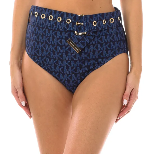 Michael Kors Bikinibroekje met hoge taille voor dames MM2N025 Blauw