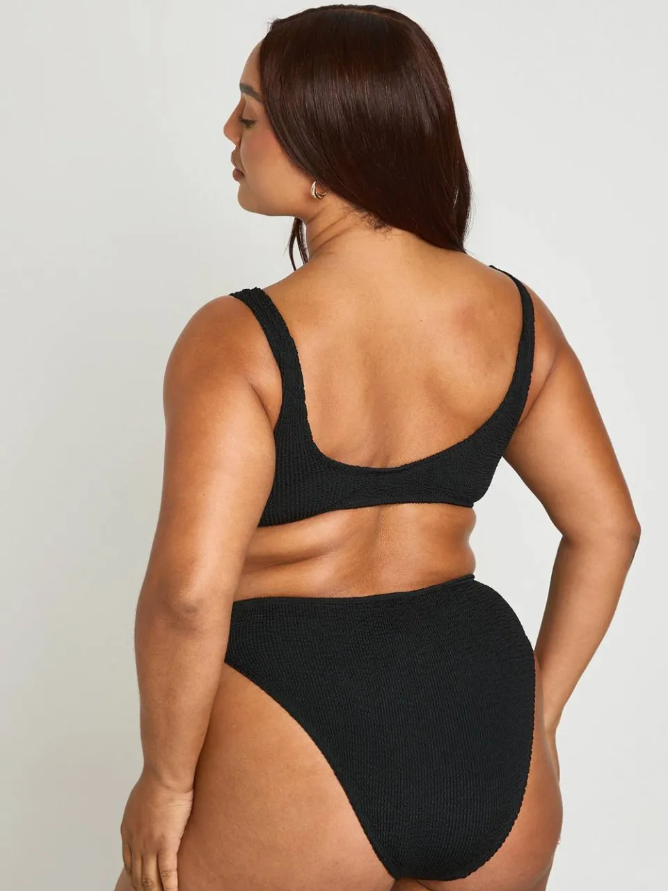 boohoo Dames Premium One Size Fits All Crinkle Scoop Bikinitop zwart, foto 2