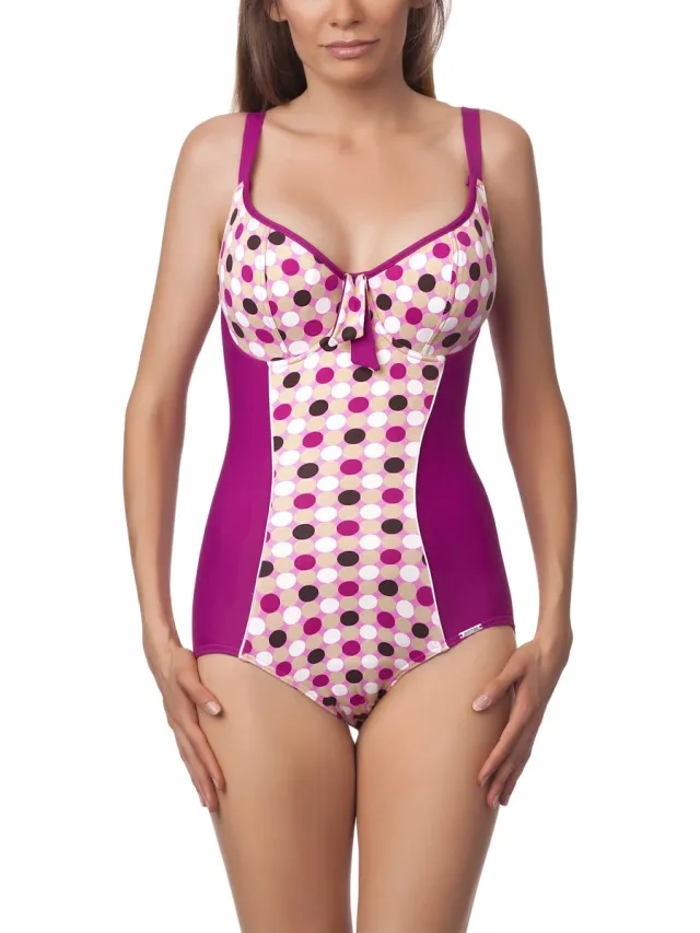 Antie Dames Zwemkleding – Badpak – Zwart/Wit – 36E - AN-MAKIRA-O