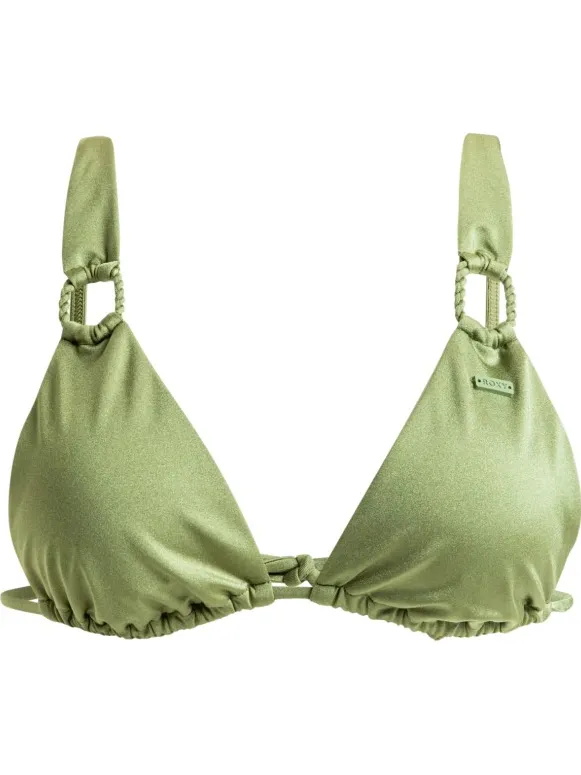 Roxy Women's Brilho Elongated Triangle - Bikinitop, olijfgroen