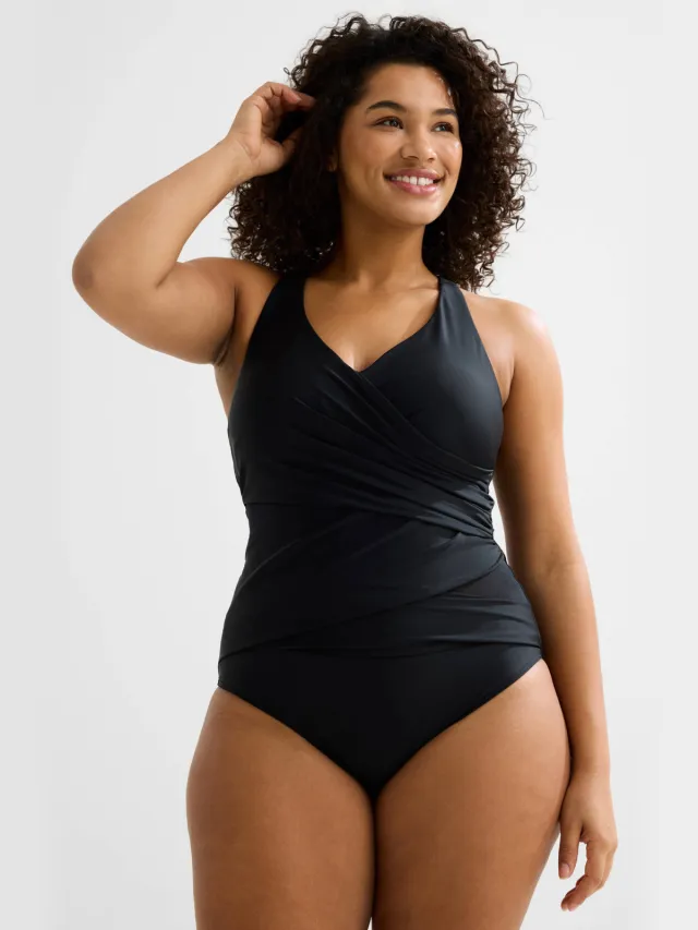 BEACHWAVE Curve corrigerend badpak zwart