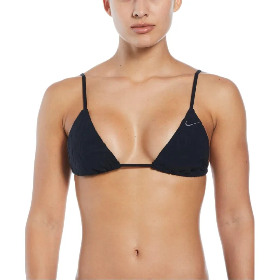 Nike Driehoekige bikinitop voor dames met strik aan de achterkant (Zwart), foto 2