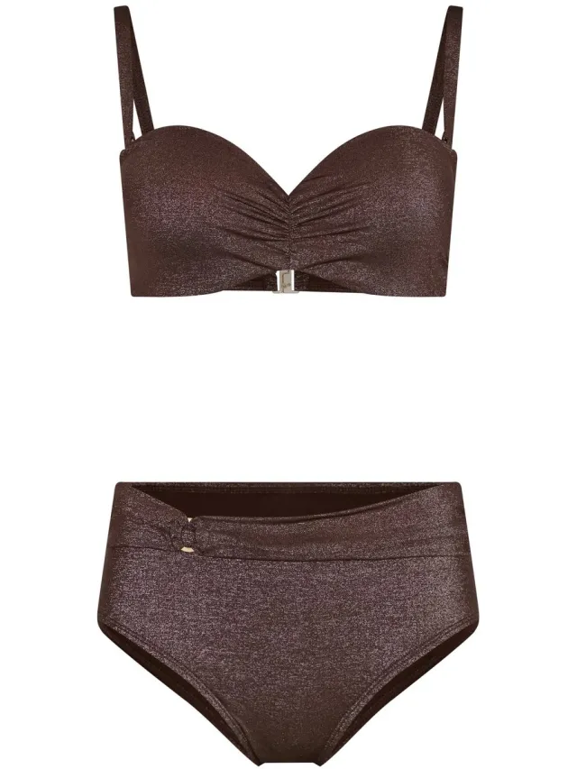 Pastunette Bandeau Bikini - Glam - Bruin - Shimmer - Strapless