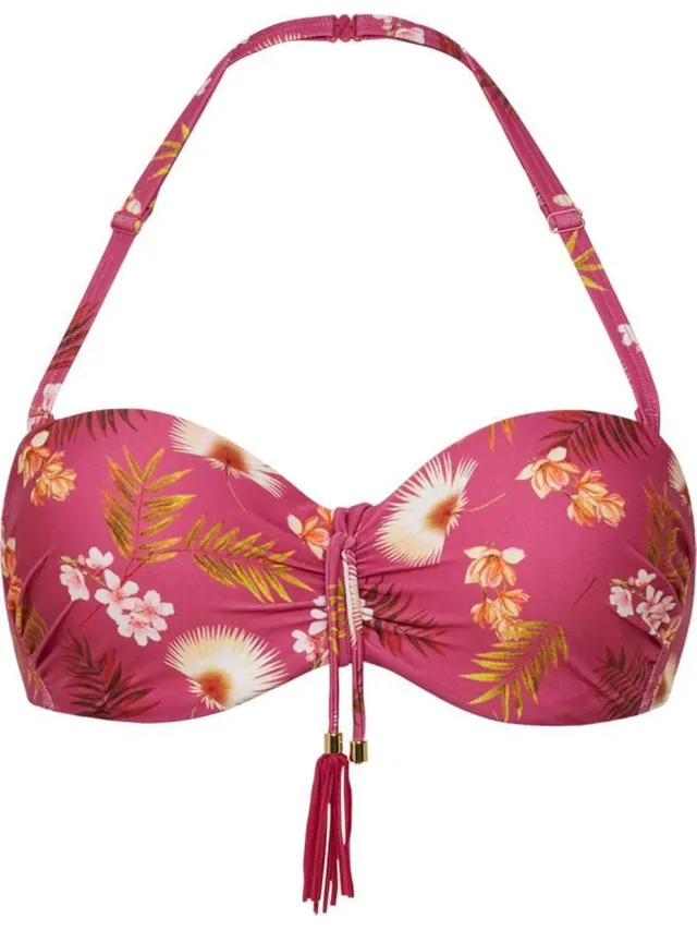 Cyell Maat 36D WILD ORCHID Bikinitop Bandeau Voorgevormd met Beugel Dames Multicolor