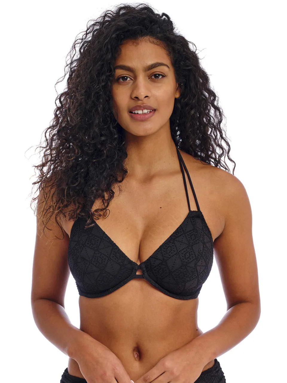 Freya Nomad Nights crochet halter bikinitop zwart