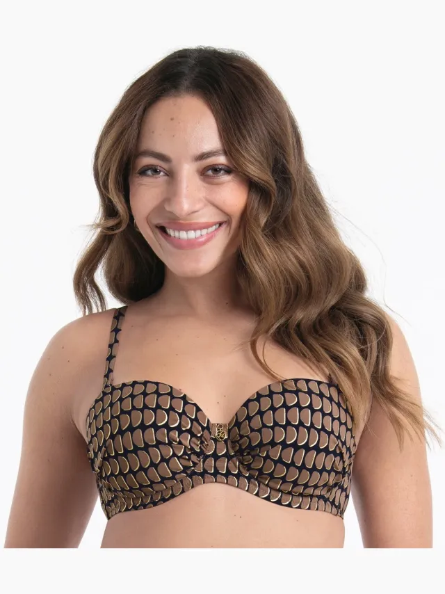 Rosa Faia Java Beach Bikini Top Style Cosima - Zwart/Bruin