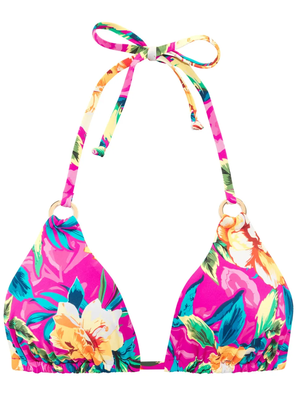 triangelbikinitop roze bloemenprint, foto 2