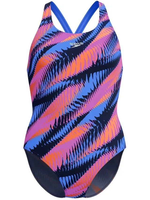 Speedo Dames zwempak uit 1 stuk Speedo Eco+ Allov Dig Powerback Roos