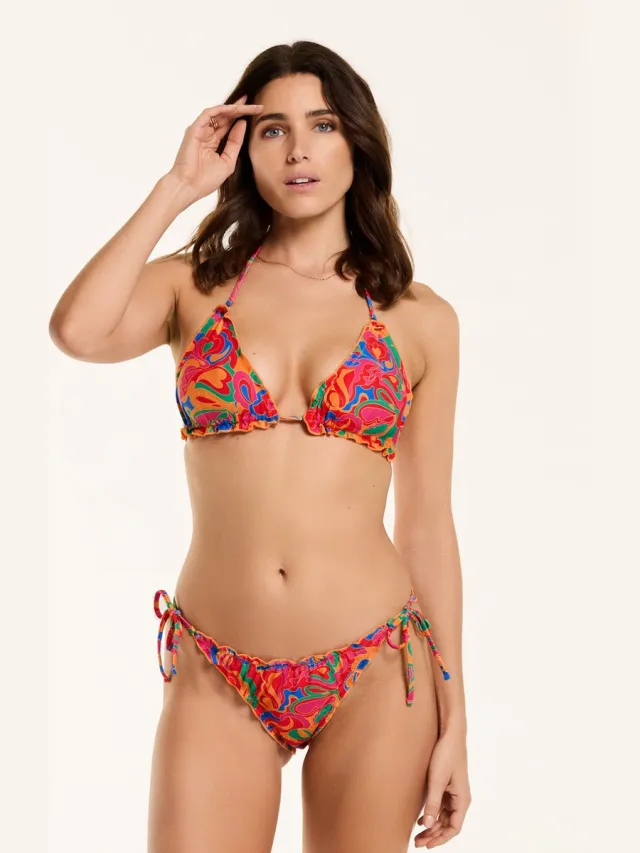 Shiwi Bikini set LYNN TRIANGLE SET RUFFLE - orange sun groovy love - 42