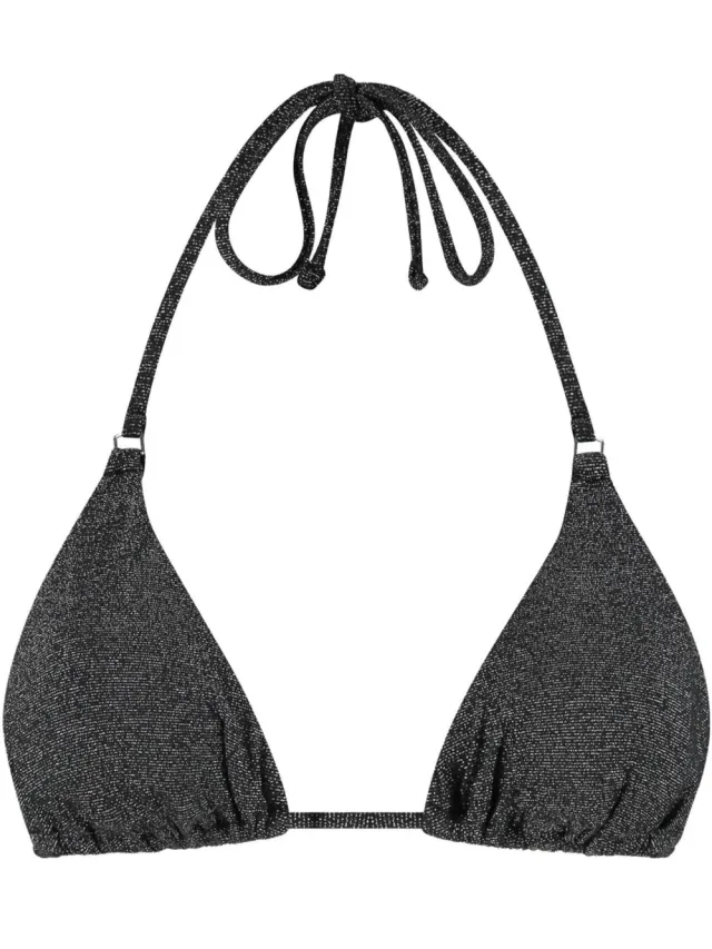 Beachlife Limited voorgevormde triangel bikinitop met lurex zwart, foto 2