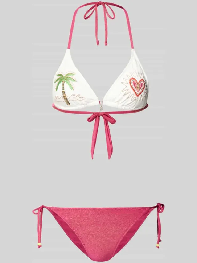 banana moon Bikini met stiksels model 'CRICOMASSA YOUNGLOVE' Fuchsia