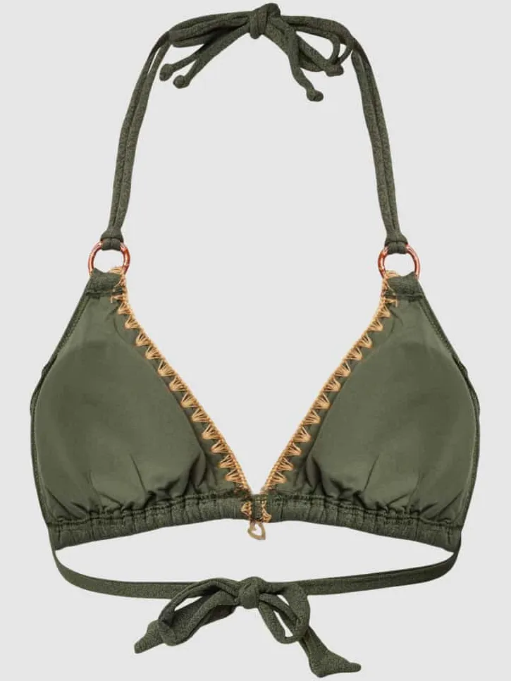 banana moon Bikinitop met vetersluiting aan de achterkant model 'YERO SANTAFE' kaki, foto 2