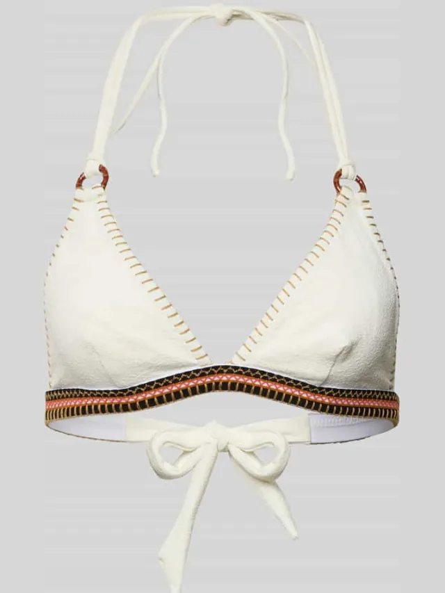 banana moon Bikinitop met vetersluiting, model 'WAKO SANTANY' Offwhite