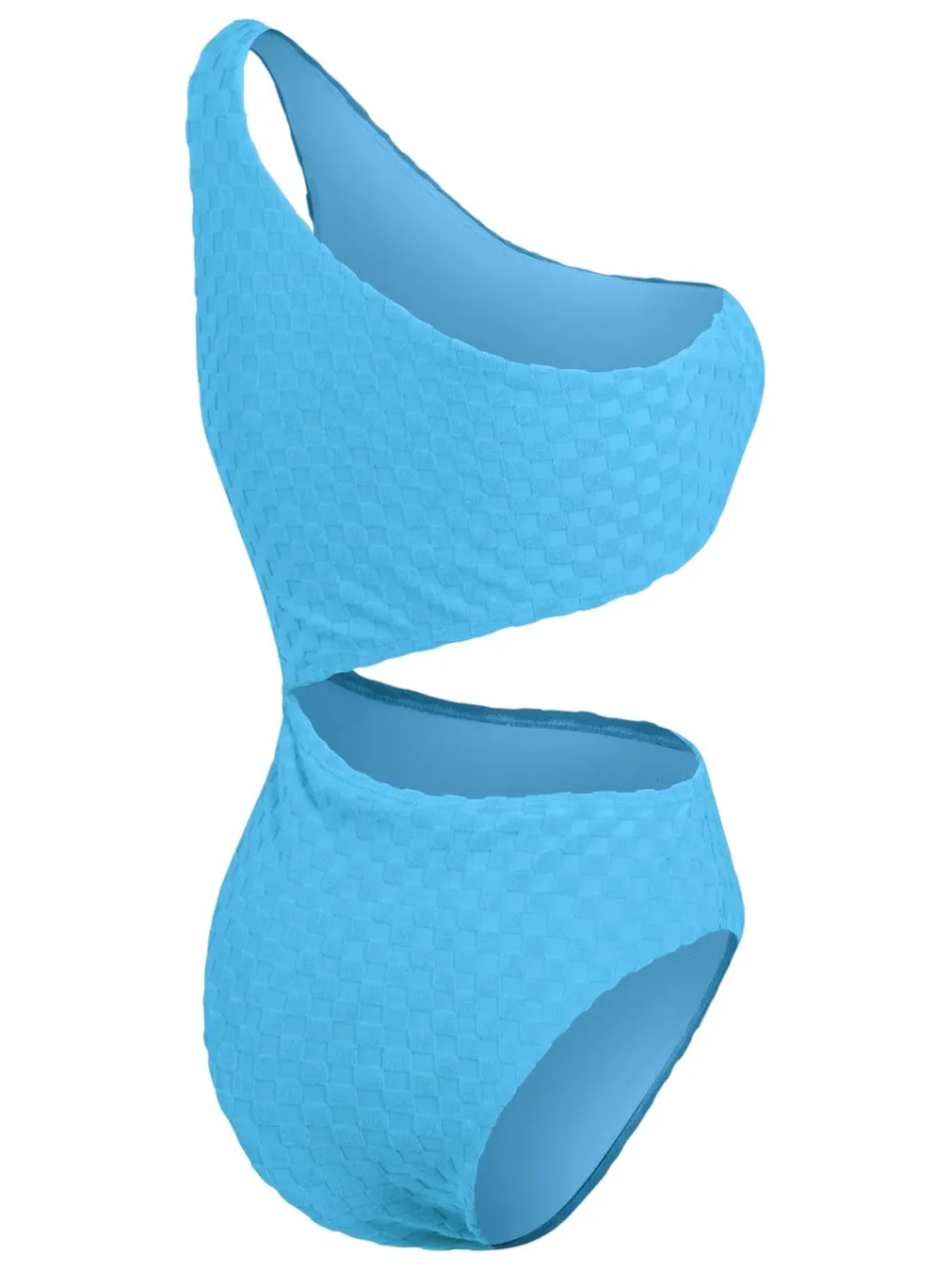 Speedo Dameszwempak met uitgesneden details en een dambordpatroon in reliëf (Blauw), foto 2