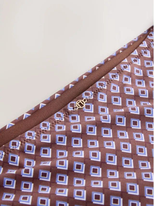 Next Dames - Bikinislip hoge taille - Bruin Chocolate Brown Geometric