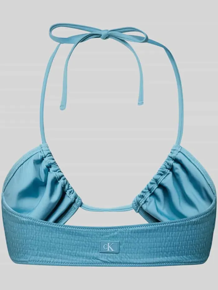 Calvin Klein Bikinitop met structuurmotief, model 'BRALETTE' aquablauw, foto 2