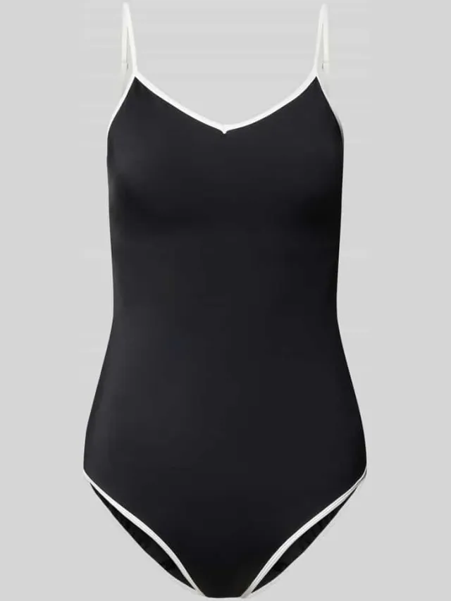 NEO NOIR Badpak met contrasterende bies model 'FELICE SOLID' Zwart