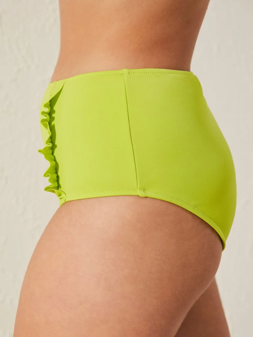 Penti Hooggewaisted Rimpelige Hipster Bikini Onderbroek limoengroen, foto 2
