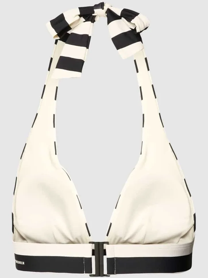 Marc O'Polo Bikinitop met streepmotief, model 'Classic' zwart, foto 2
